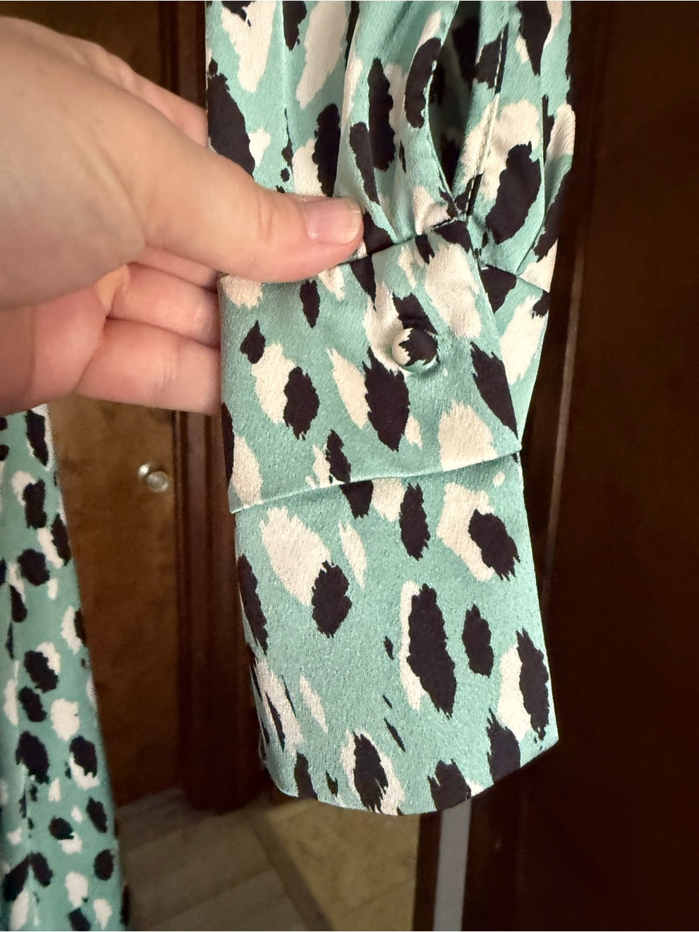 H&M Mint Green Animal-Print Wrap Maxi Dress - Picture 3 of 5